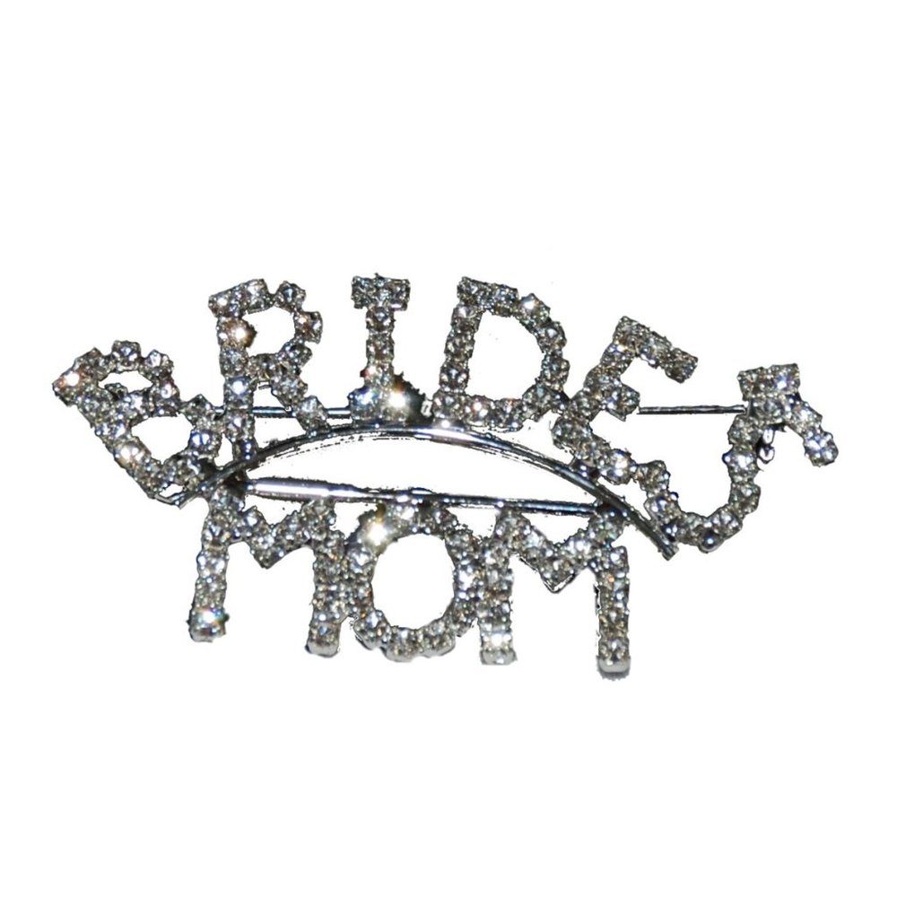Crystal Bride's Mom Mother of the Bride Pin Brooch Wedding NWT